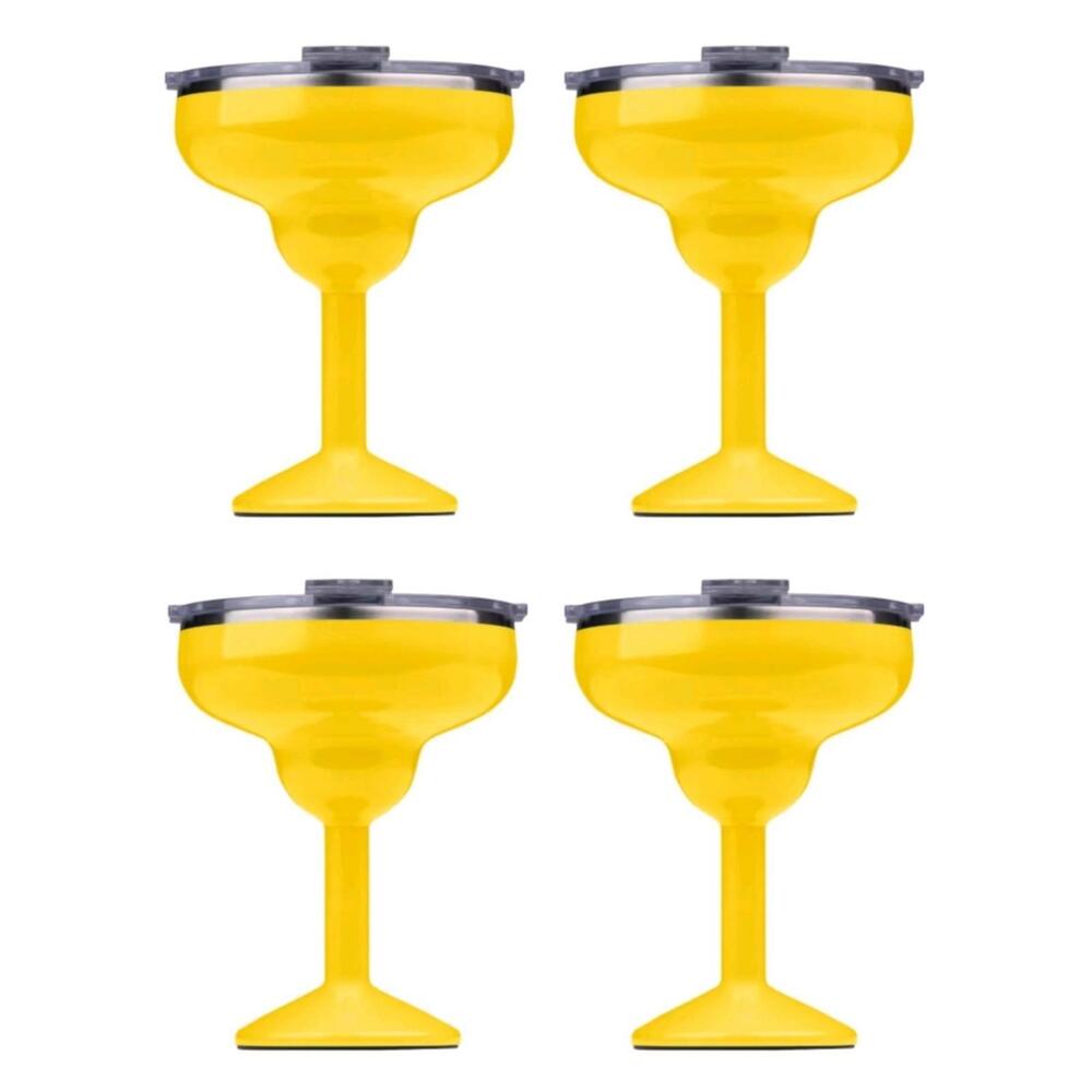 ORCA Rita 4-Pack 17oz Insulated Stainless Steel Cups w Lids Sunflower Yellow Set